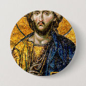 Christus Pantocrator Mosaic Ronde Button 7,6 Cm (Voorkant)
