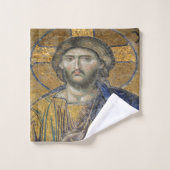 Christus Pantocrator Mosiac Iconic Religic Roman A Bad Handdoek (Wasdoekje)