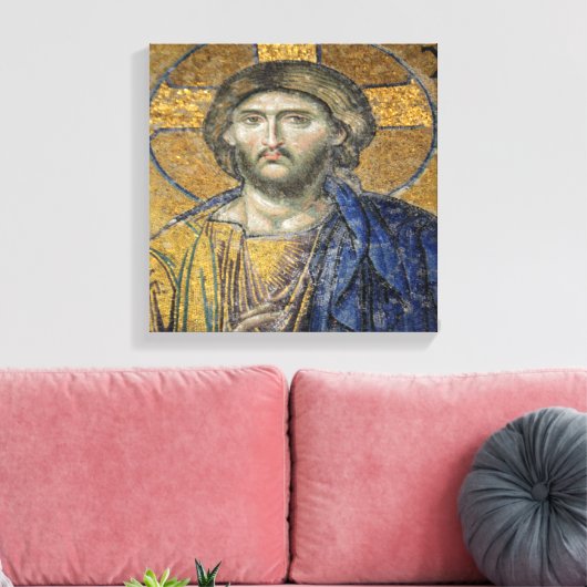 Christus Pantocrator Mosiac Iconic Religic Roman A Canvas Afdruk (Insitu (Woonkamer))