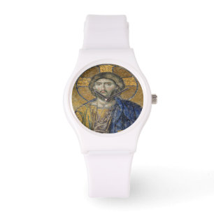 Christus Pantocrator Mosiac Iconic Religic Roman A Horloge