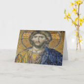 Christus Pantocrator Mosiac Iconic Religic Roman A Kaart (Gele Bloem)