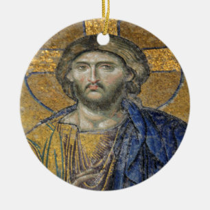 Christus Pantocrator Mosiac Iconic Religic Roman A Keramisch Ornament