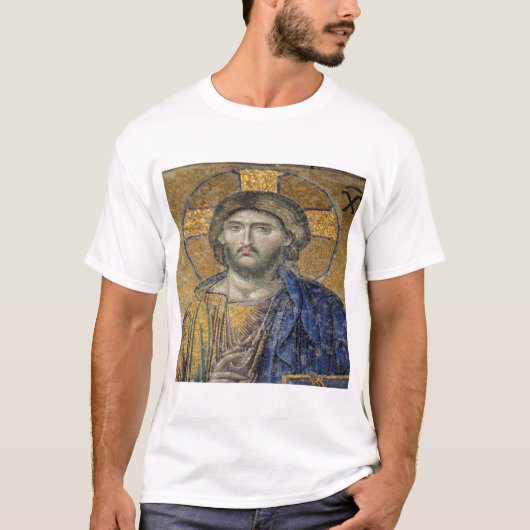 Christus Pantocrator Mosiac Iconic Religic Roman A T-shirt (Voorkant)