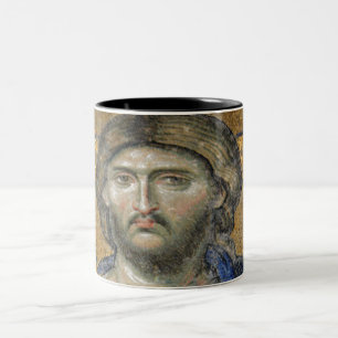 Christus Pantocrator Mosiac Iconic Religic Roman A Tweekleurige Koffiemok