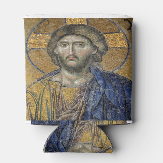 Christus Pantocrator Mozaïek Iconische Religieuze  Blikjeskoeler (Achterkant)