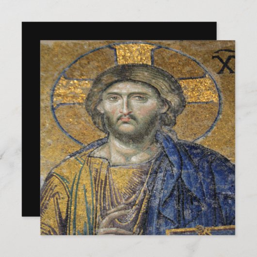 Christus Pantocrator Mozaïek Iconische Religieuze  Kaart (Voorkant / Achterkant)