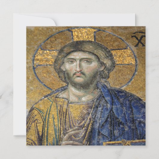 Christus Pantocrator Mozaïek Iconische Religieuze  Kaart (Voorkant)
