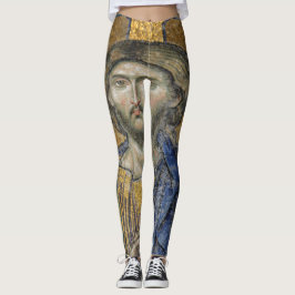 Christus Pantocrator Mozaïek Iconische Religieuze  Leggings
