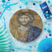 Christus Pantocrator Mozaïek Iconische Religieuze  Papieren Bordje (Feest)