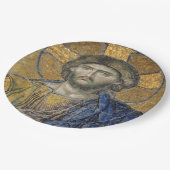 Christus Pantocrator Mozaïek Iconische Religieuze  Papieren Bordje (Gekanteld)