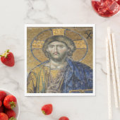Christus Pantocrator Mozaïek Iconische Religieuze  Servet (Insitu)