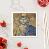 Christus Pantocrator Mozaïek Iconische Religieuze  Servet (Insitu)