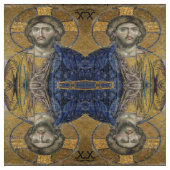 Christus Pantocrator Mozaïek Iconische Religieuze  Stof (Swatch)