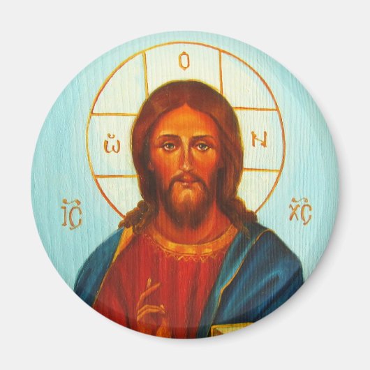 Christus Pantocrator Orthodox Icoon Magneet (Voorkant)