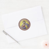Christus Pantocrator Orthodox Icoon Ronde Sticker (Envelop)
