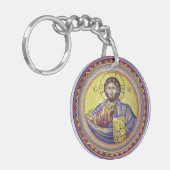 Christus Pantocrator Orthodox Icoon Sleutelhanger (Voorkant Links)