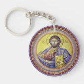 Christus Pantocrator Orthodox Icoon Sleutelhanger (Voorkant)