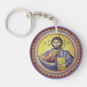 Christus Pantocrator Orthodox Icoon Sleutelhanger