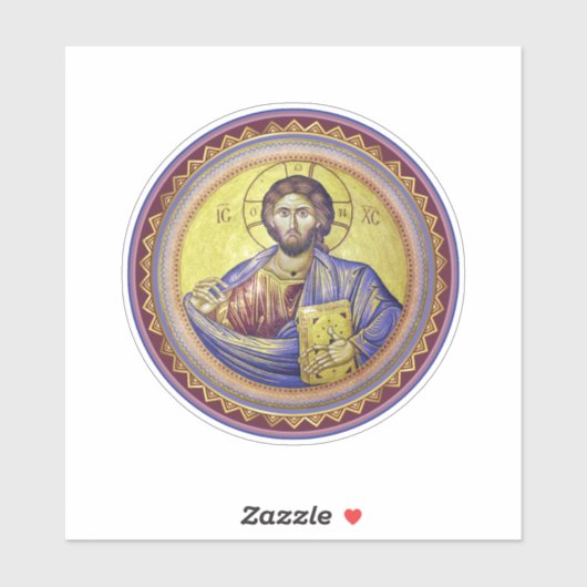 Christus Pantocrator Orthodox Icoon Sticker (Vel)