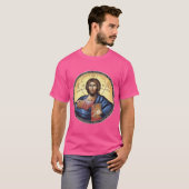 Christus Pantocrator Orthodox Icoon T-shirt (Voorkant volledig)