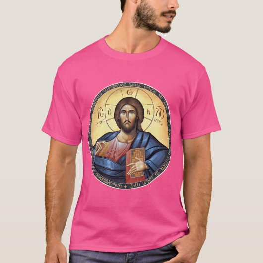 Christus Pantocrator Orthodox Icoon T-shirt (Voorkant)
