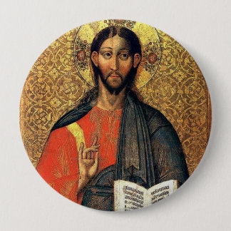 Christus Pantocrator Orthodoxe Icoon 16e eeuw  Ronde Button 4,0 Cm
