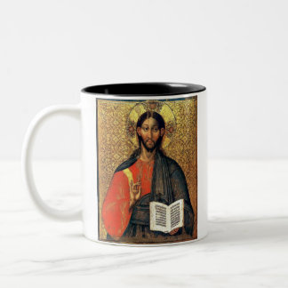 Christus Pantocrator Orthodoxe Icoon 16e eeuw  Tweekleurige Koffiemok