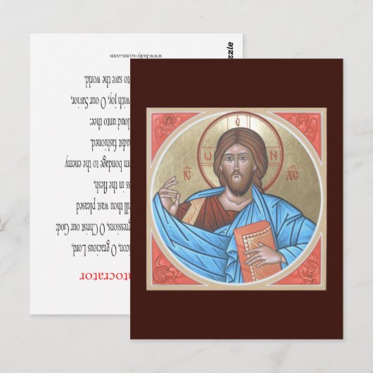 Christus Pantocrator Prayer Card Briefkaart (Voorkant / Achterkant)