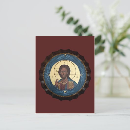 Christus Pantocrator Prayer Card Briefkaart (Staand voorkant)