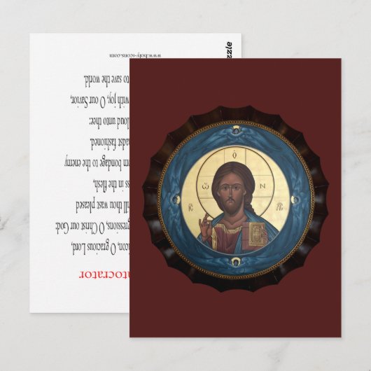 Christus Pantocrator Prayer Card Briefkaart (Voorkant / Achterkant)
