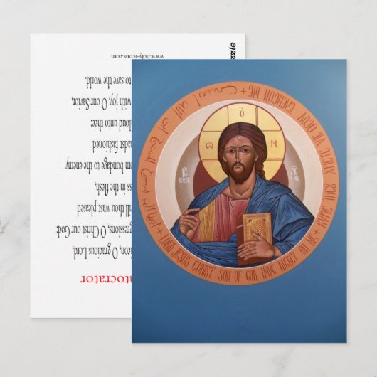 Christus Pantocrator Prayer Card Briefkaart (Voorkant / Achterkant)