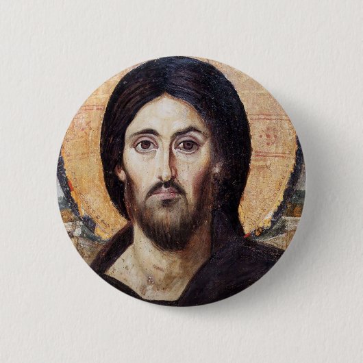 Christus Pantocrator Ronde Button 5,7 Cm (Voorkant)