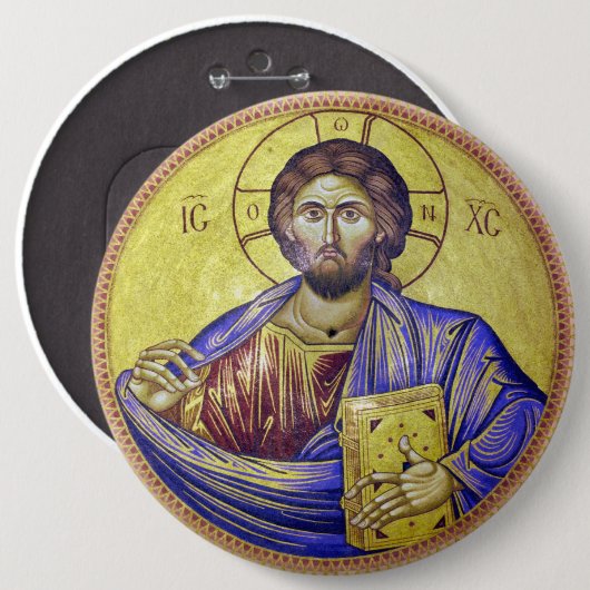 Christus Pantocrator Ronde Button 6,0 Cm (Voorkant /achterkant)