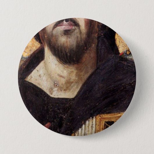 Christus pantocrator van het klooster van St. Cath Ronde Button 7,6 Cm (Voorkant)