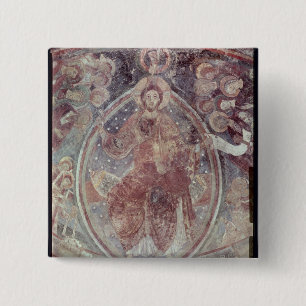 Christus Pantocrator, vanaf de apse Vierkante Button 5,1 Cm