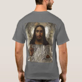 Christus Pantocrator Zilver Oklad Riza Russisch ic T-shirt (Achterkant)