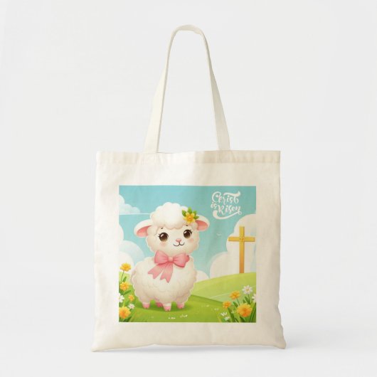 Christus/Pasen/lam/kruis Tote Bag (Voorkant)