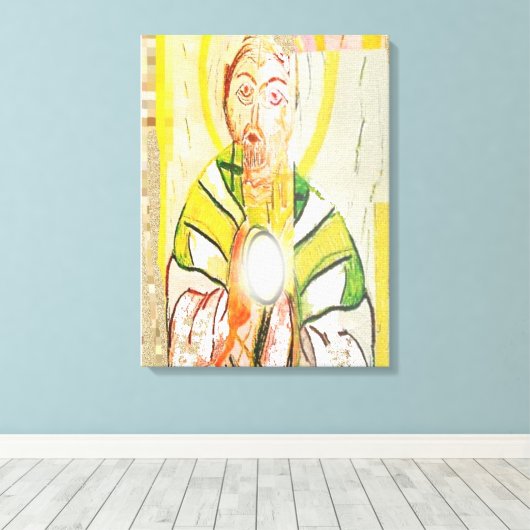 Christus Priest Stretched Canvas Print (Insitu (Houten vloer))