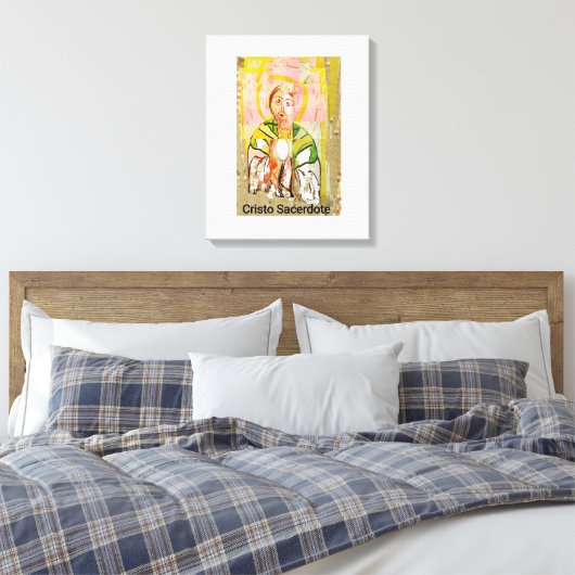 Christus Priest Stretched Canvas Print (Insitu (Slaapkamer))