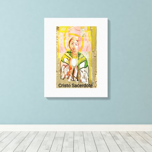 Christus Priest Stretched Canvas Print (Insitu (Houten vloer))
