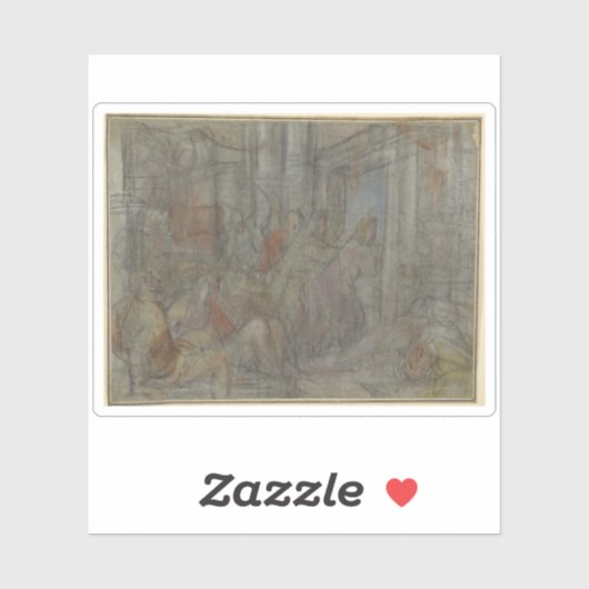 Christus Rijden de Geldwisselaars van de tempel Sticker (Vel)