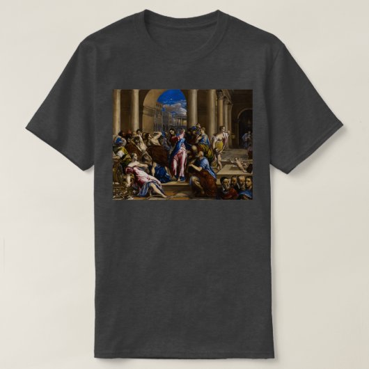 Christus Rijden de Geldwisselaars van de tempel T-shirt (Design voorkant)