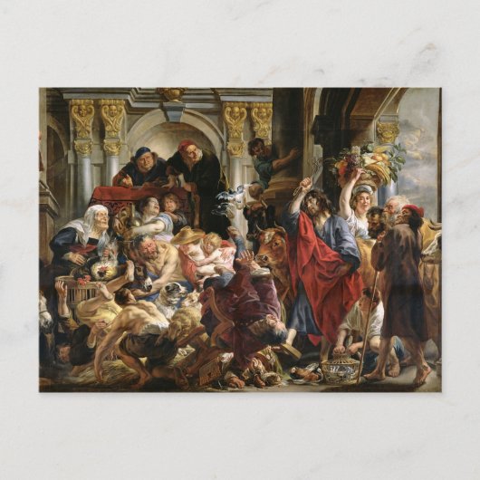 Christus Rijden de Merchants van de tempel Briefkaart (Voorkant)