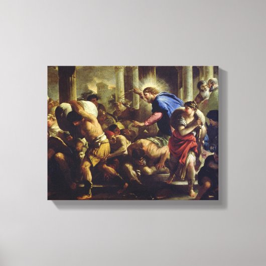 Christus Rijden de Merchants van de tempel Canvas Afdruk (Voorkant)