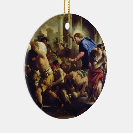 Christus Rijden de Merchants van de tempel Keramisch Ornament (Rechts)