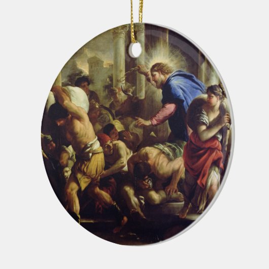 Christus Rijden de Merchants van de tempel Keramisch Ornament (Links)