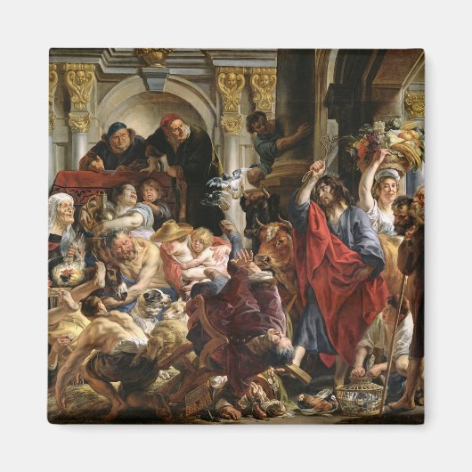Christus Rijden de Merchants van de tempel Magneet (Voorkant)