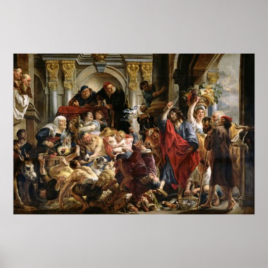 Christus Rijden de Merchants van de tempel Poster (Voorkant)
