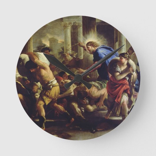 Christus Rijden de Merchants van de tempel Ronde Klok (Voorkant)