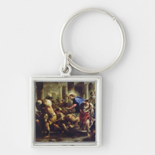 Christus Rijden de Merchants van de tempel Sleutelhanger (Voorkant)